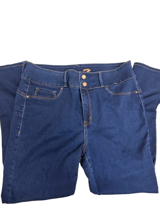 Denim - Women’s High-Rise Dark Blue Stretch Jeans